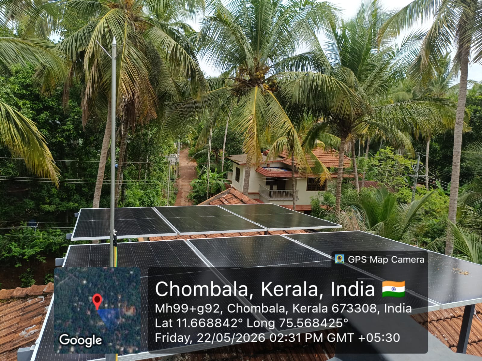Solar panels on rooftop